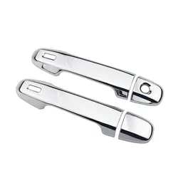 Sleek Car Front Door Handle Cover - Premium Door Trim Decoration Sticker Styling Accessories (Silver)