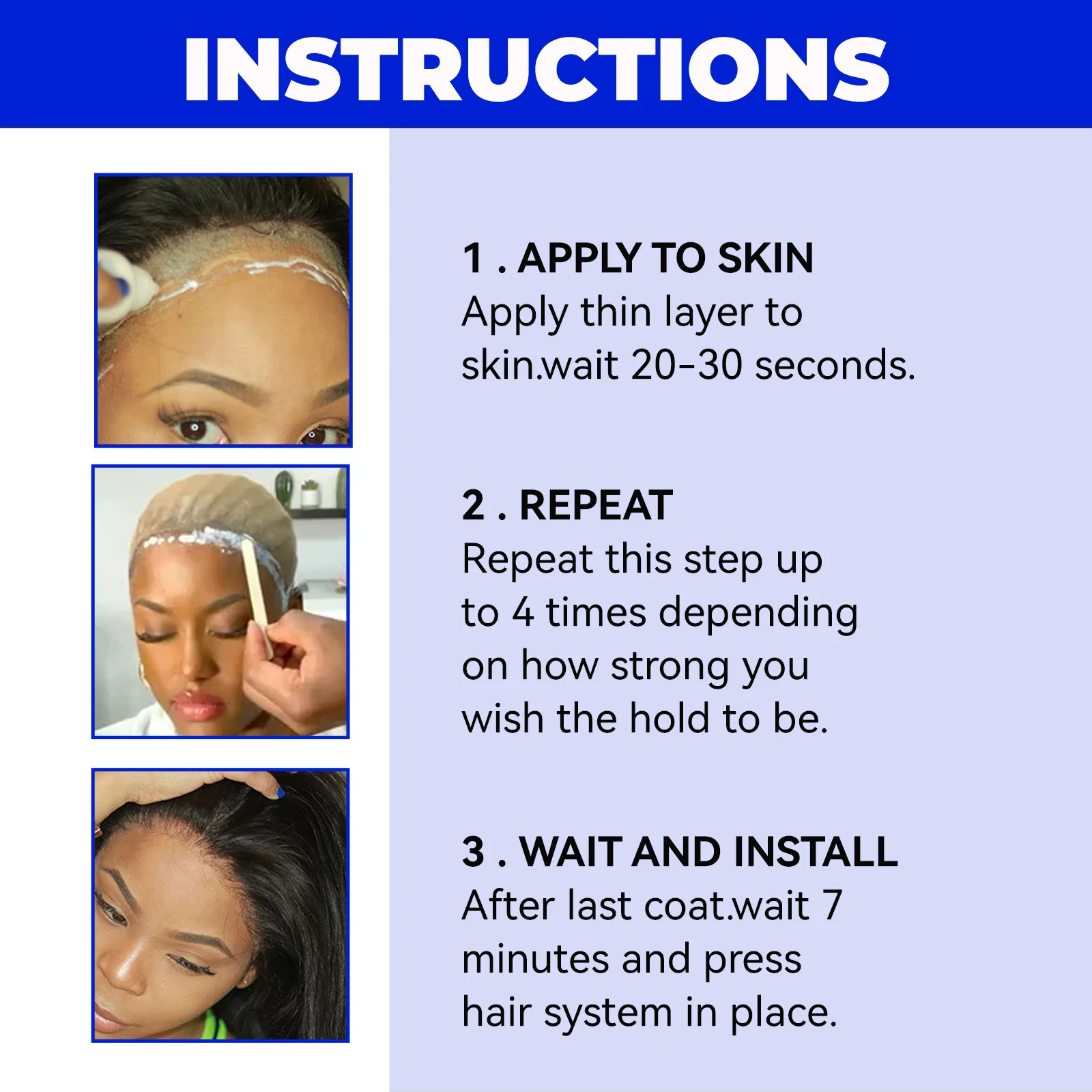Wig Styling Glue Skin Invisible Liquid Glue Hair Extensions Lace Scalp Hairline Edge Control Styling Gel Pour Cheveux