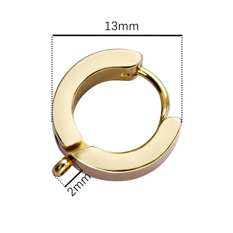 10 Stück Edelstahl-Ohrringhaken mit Schlaufe, goldfarbene Umarmung, runde Ohrpfosten mit offenem Biegering für DIY-Schmuckherstellungskomponenten – Detail 9