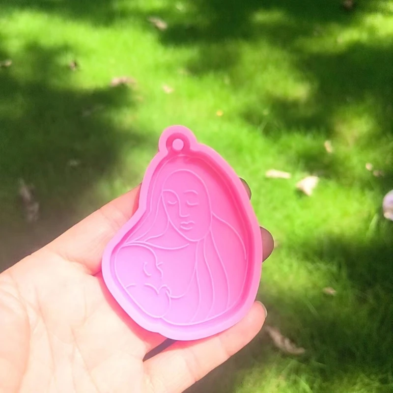 

Mother Holding Baby Silicone Mold DIY Keychain Mold Chocolate Mould Reusable