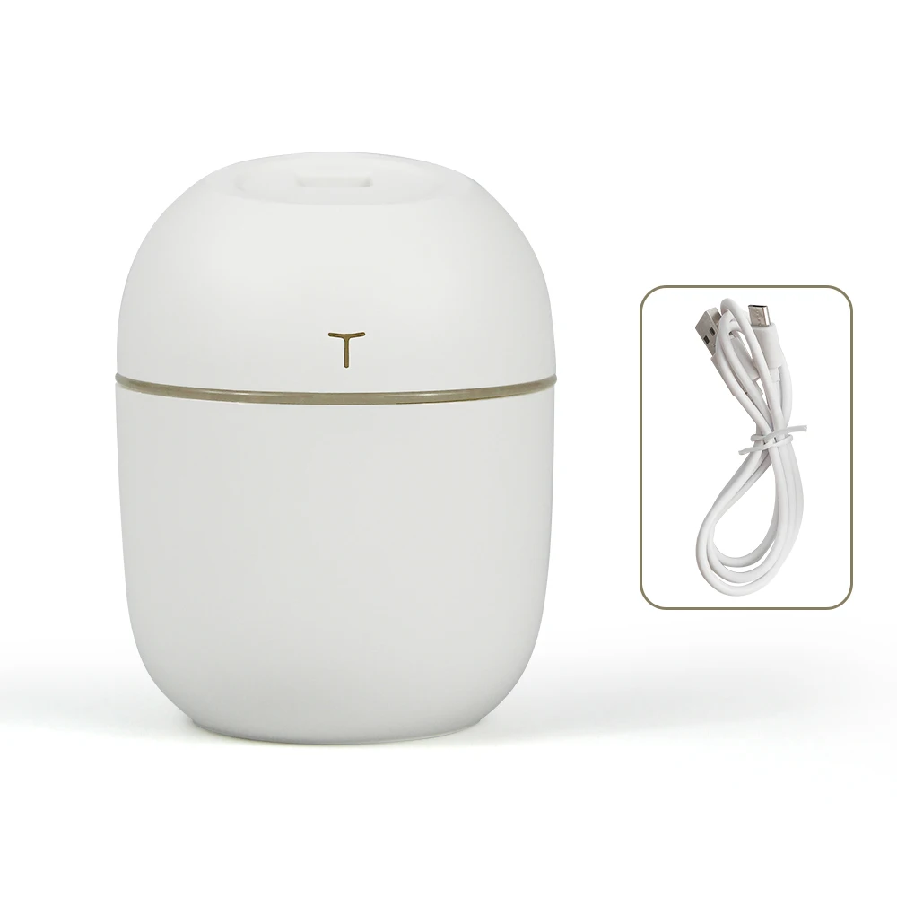 Mini humidificateur d'air USB 220ML, humidificateur ultrasonique Portable avec veilleuse colorée, fonctionnement silencieux pour la maison, le bureau et la chambre à coucher