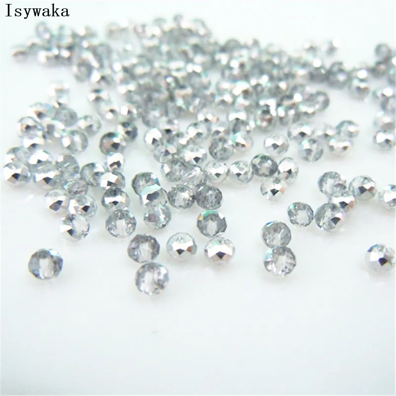 Ink Blue Faceted Crystal Glass Rondelle Beads for Jewelry Making - 170pcs, 2mm