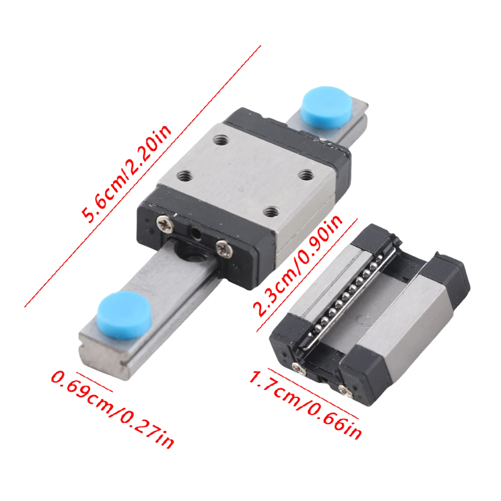Miniature Linear Rail Guide with Slide Block, 7mm Width, Linear Guide Block