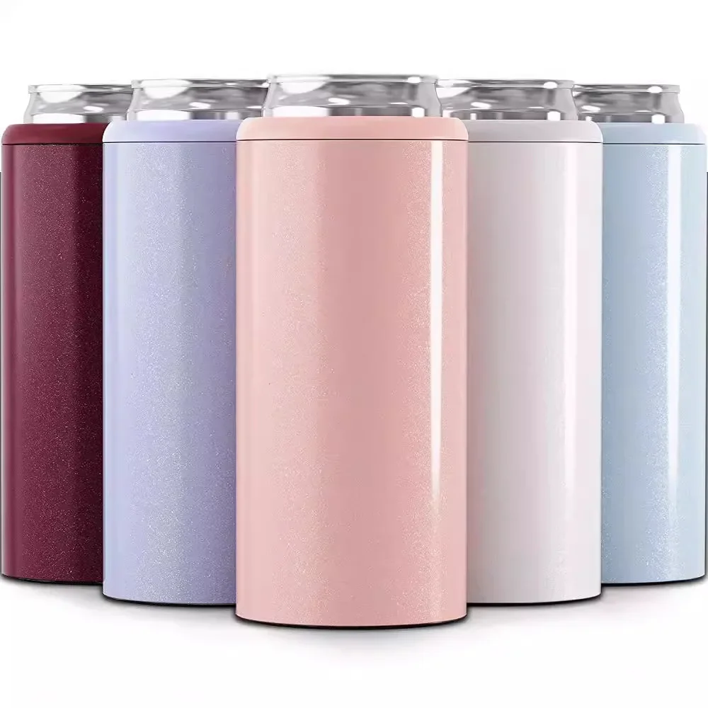 Double Walled Can Cooler 12oz Can Cooler Universal Stainless Steel Insulated Mug Lightweight Efficient Beverages Can Cooler For Home Outdoor
