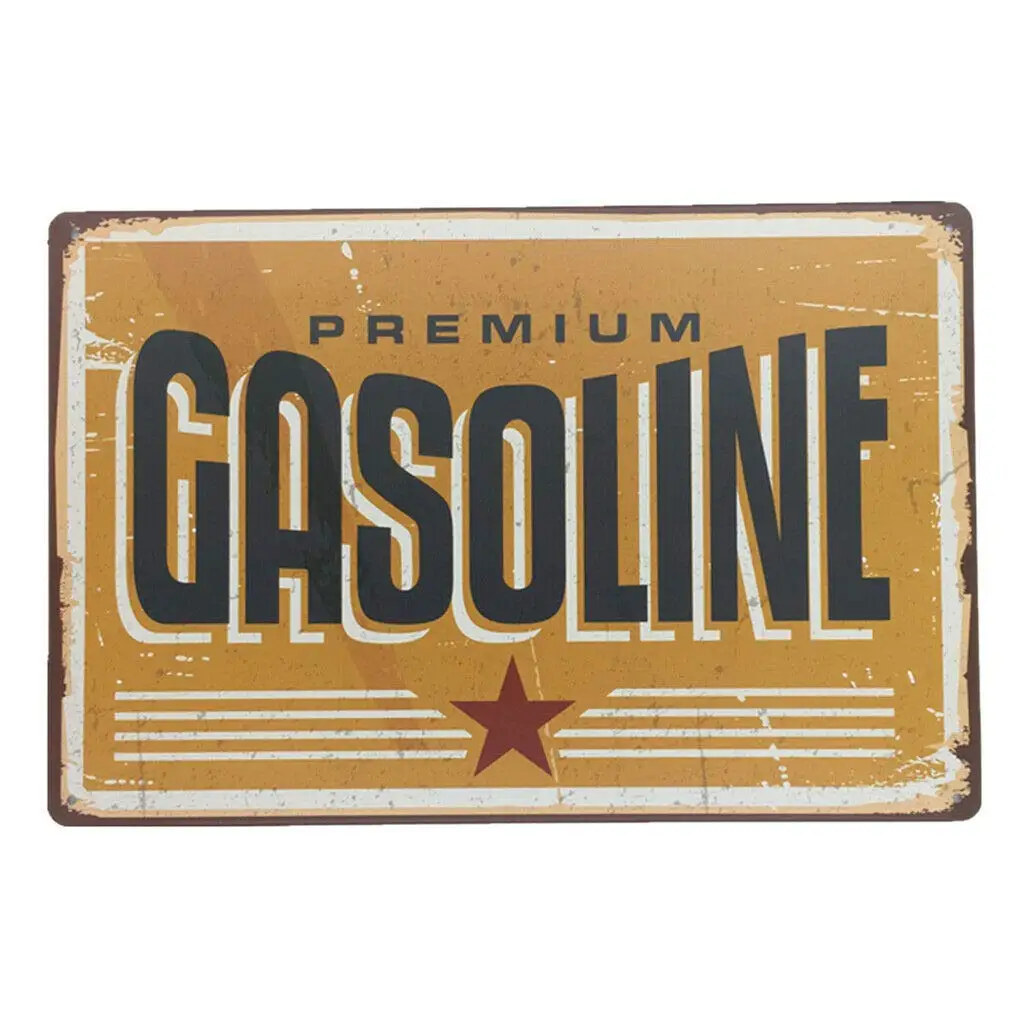 

Retro Metal Tin Sign Plaque Wall Art Poster Cafe Bar Sheet -Gasoline Retro Wall Home Bar Pub Vintage Cafe Decor, -Metal Tin Sign