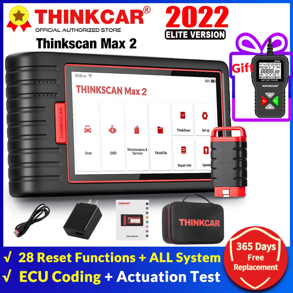 temp gauge car THINKCAR ThinkScan Max 2 Automotive Diagnostic scan Tools All system OBD2 Scanner AF DPF 28 Reset ECU Coding PK ThinkTool Mini motorcycle oil temp gauge