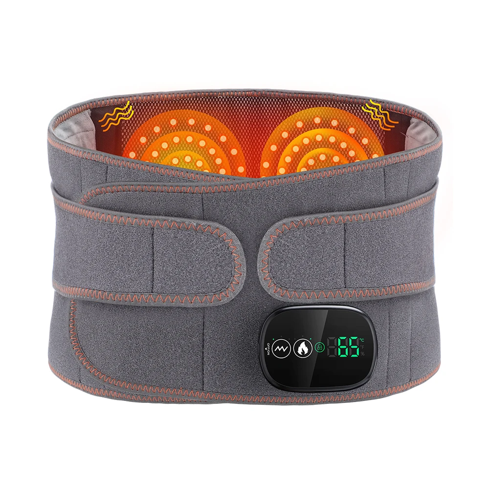 Elektrische verwarmende taille-massager, vibrerende warme kompresmassage, lendensteungordel, rugondersteuning, bloedsomloop_voghion.com