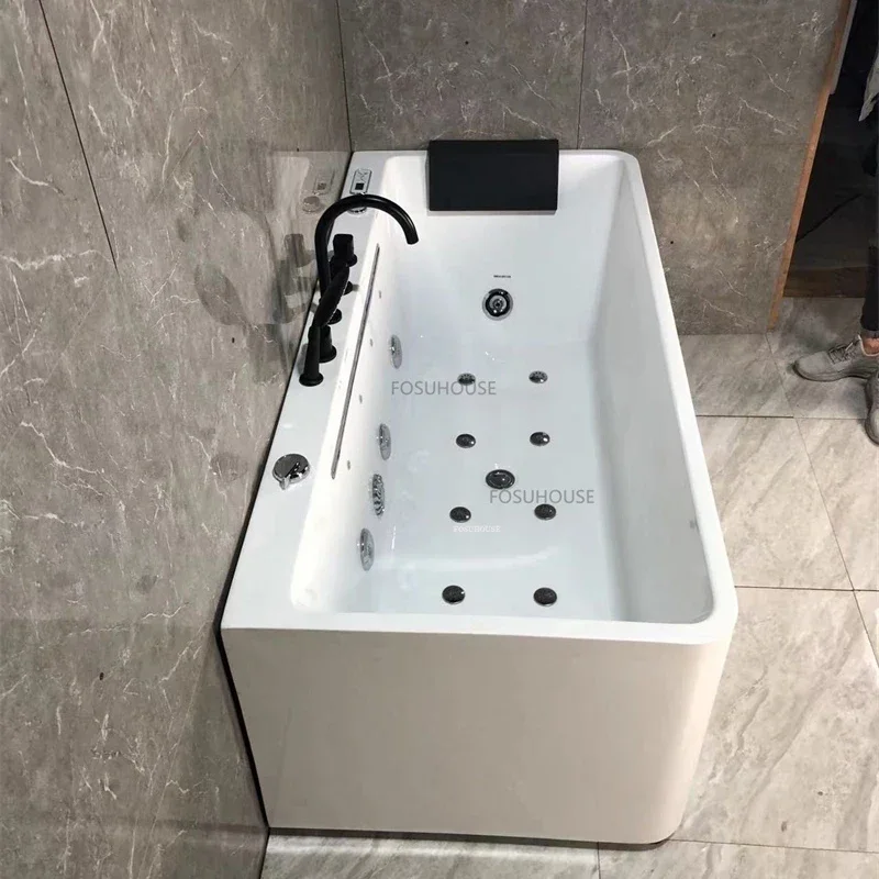 Rectangle Spa Bathtubs Bathroom Fixture Acrylic Seat Bath Adults Surf Massage Waterfall Creative Household Hydromassage Bath