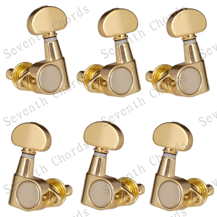 

A Set Small Semicircle Button Sealed-gear Acoustic Electric Guitar String Tuning Peg Tuners Machine Head Right Angle Screw Hole