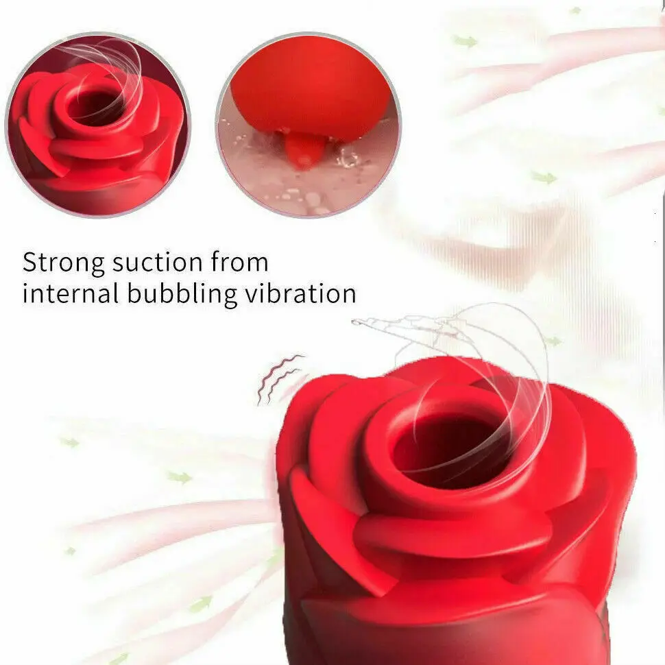 Female Sex Toys 6 Speed Vibrator Women Vagina Nipple Sucking Rose Shape Oral Sex Licking Tongue Clitori Stimulation Erotic Toy