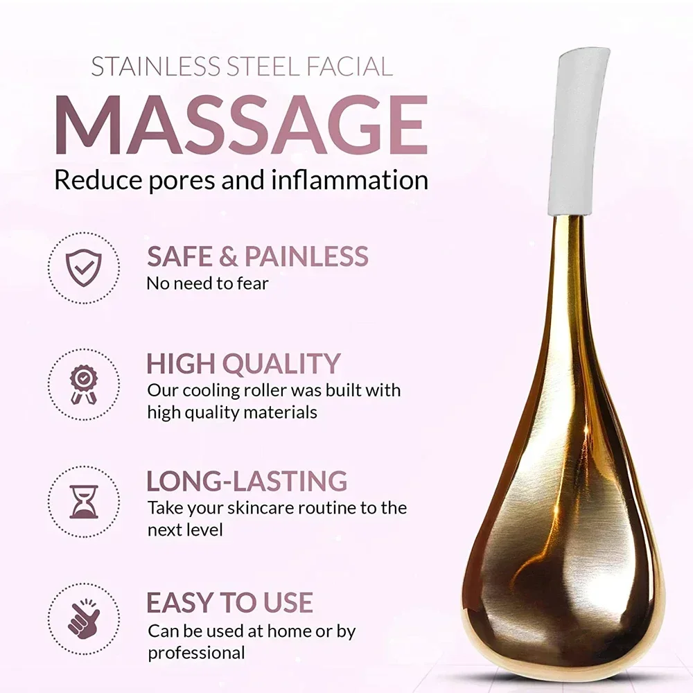Ice Globes Facial Skin Care Tools for Face Eyes Boby Stainless Steel Face Beauty Cryo Sticks for Men Women Cooling Spa Globes