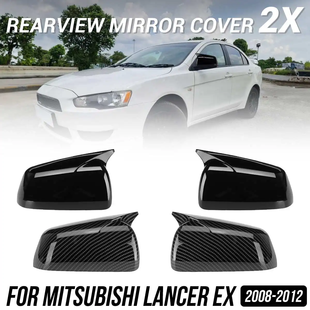 

Крышка для бокового зеркала заднего вида автомобиля, отделка для Mitsubishi Lancer EX 2008-2012, аксессуары для автостайлинга, деталь