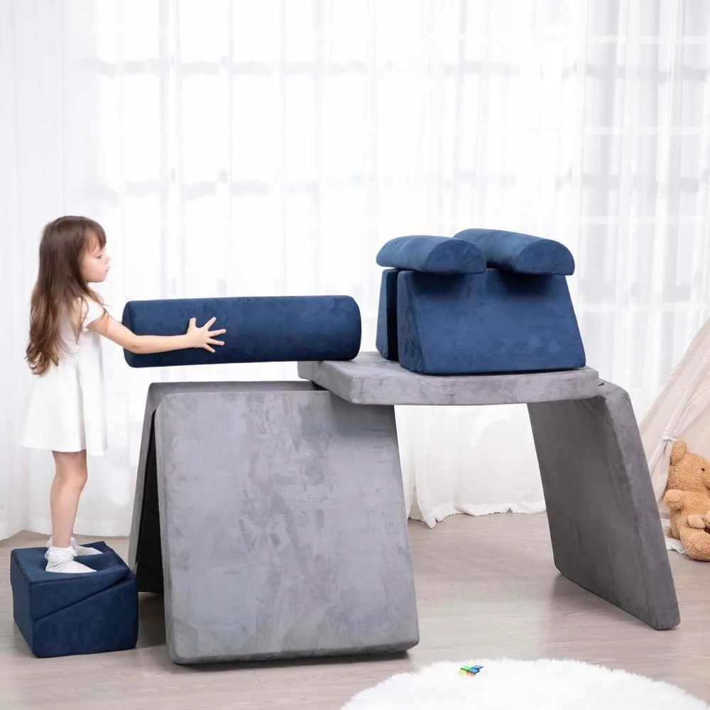 Play Couch Sofa for Kids 10PCS Sectional Sofa Playroom Imaginative Furniture for Creative Kids Girls and Boys Bedroom 3