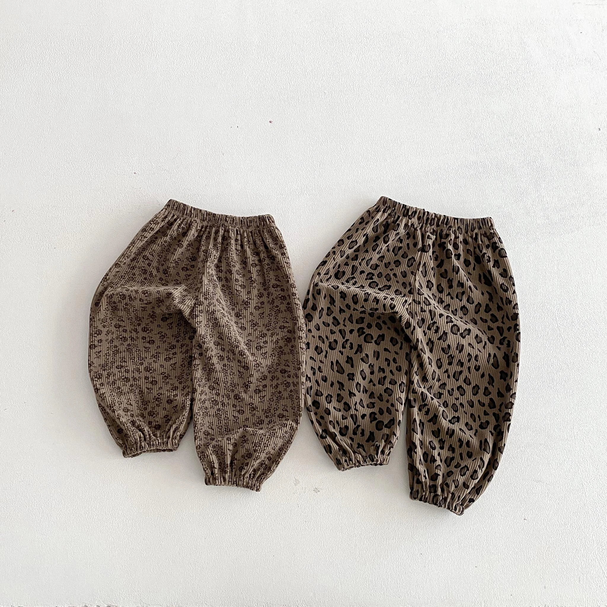 Trendy Leopard Pants 1-8Years Old Child Simple Versatile Pants Loose Casual Sports Trousers Outer Wear Toddler New Design Pants 1