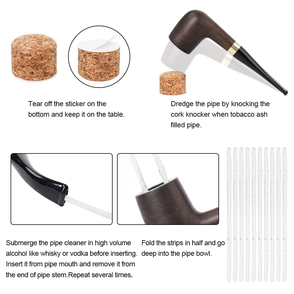 Old Fox Black Sandalwood Tobacco Pipe Set Accessories 9MM Filter Solid Wood Dry Ebony Smoking Pipe Gold Ring With 10 Tools Kits 4