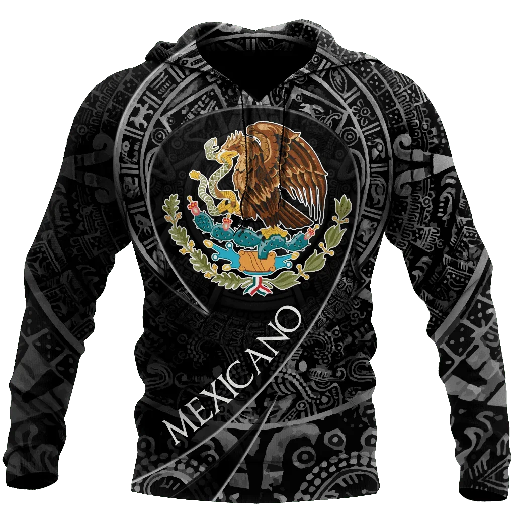 

Custom Name Mexico Flag Hoodie National Emblem 3D Hoodie Print Hooded Zipper Sweatshirt Men Casual Street Style