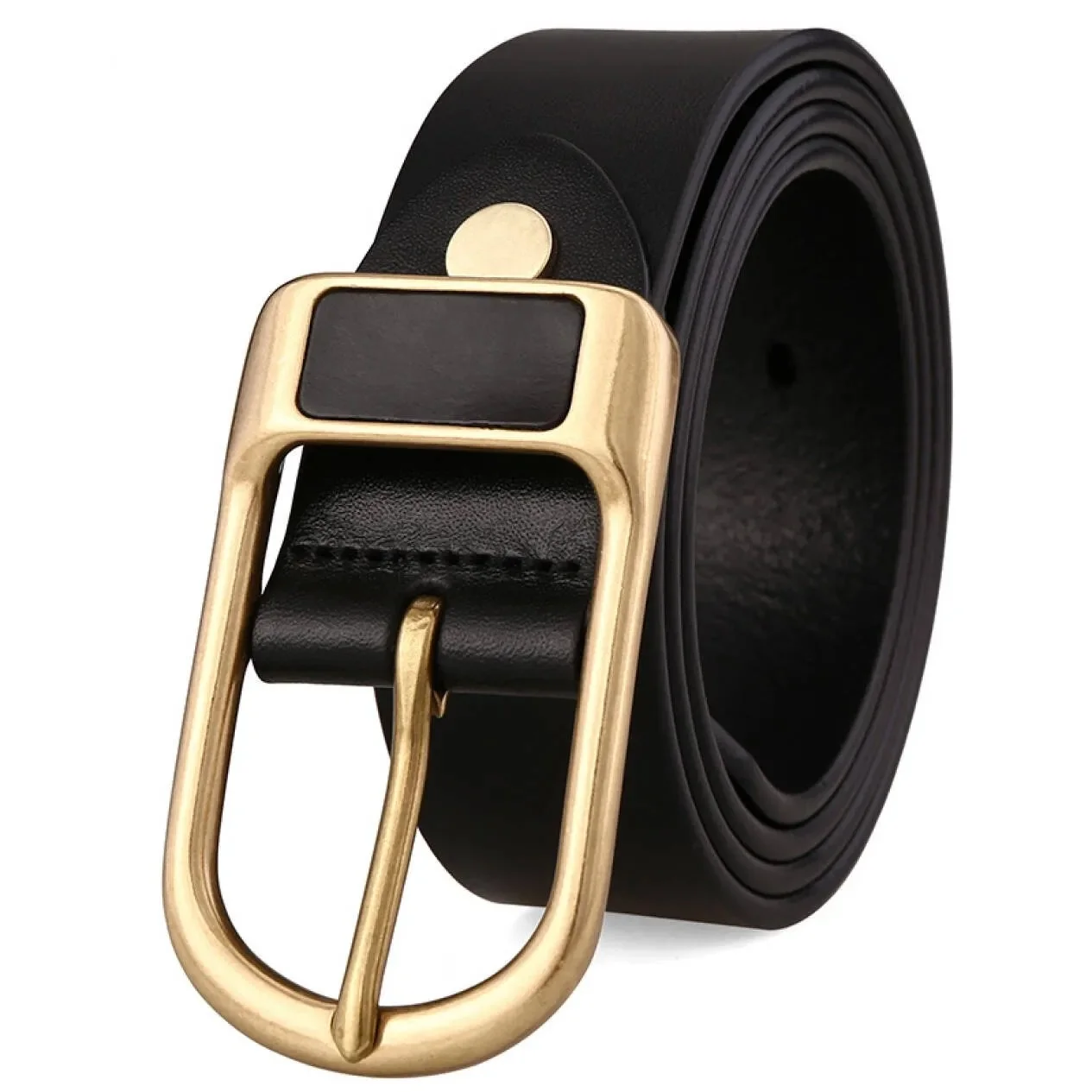 Men's Cow Leather Belt Pin Buckle Casual And Versatile Leather Belt Young And Middle-aged Men Fashionable Simple Business