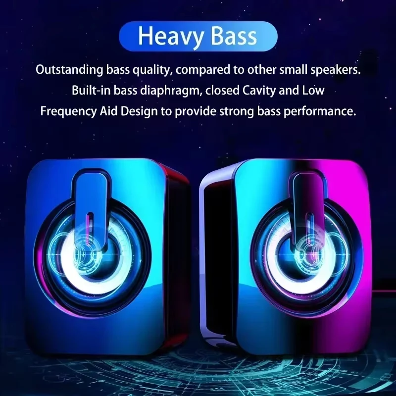 รูปสินค้า ลำโพงเกมมิ่ง HIFI สเตอริโอ พร้อมไฟ LED สีสันสดใส
