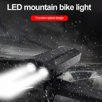 5200mAh 2 LED Bicycle Headlight USB Rechargeable Aluminum Alloy Bike Front Light Cycling Flashlight Luz Delantera