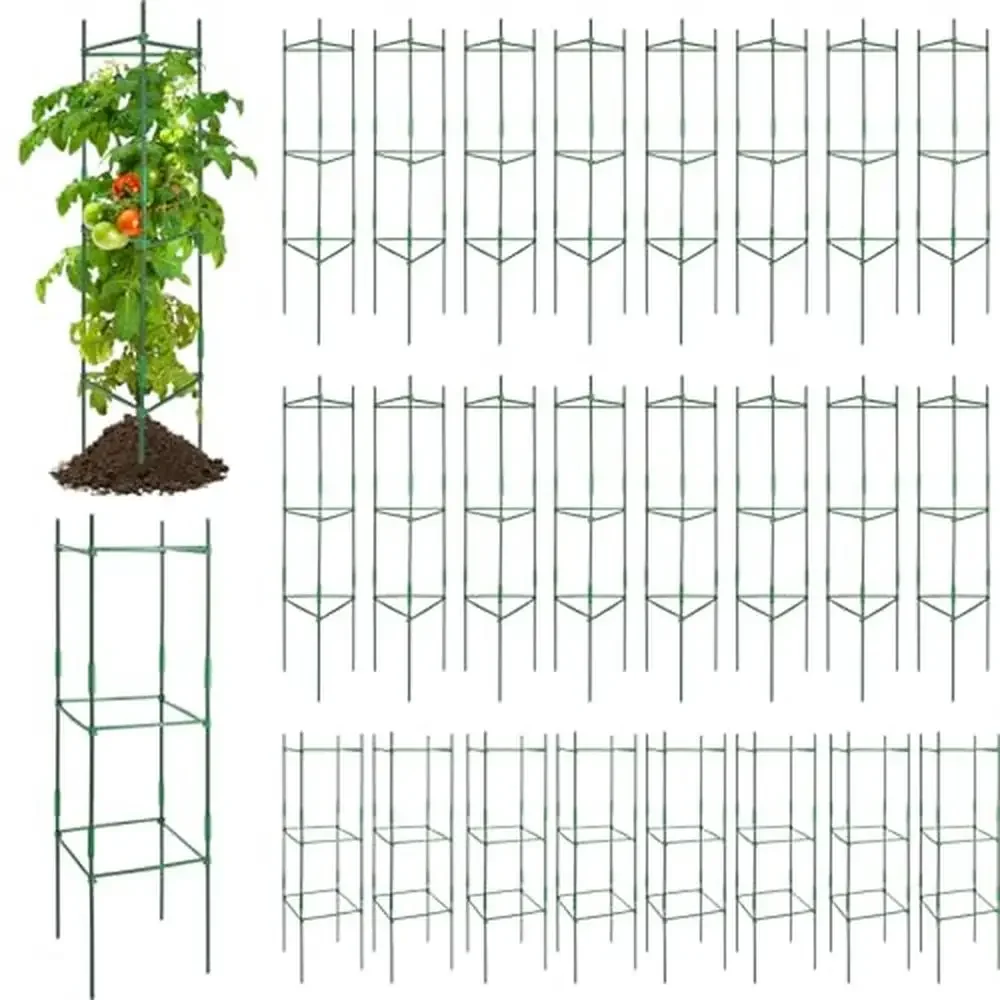 Adjustable 48" Tomato Cage Garden Support Cages Trellis Vegetable Anti Rust Stakes Vertical Plant Growth in Garden Greenhouse