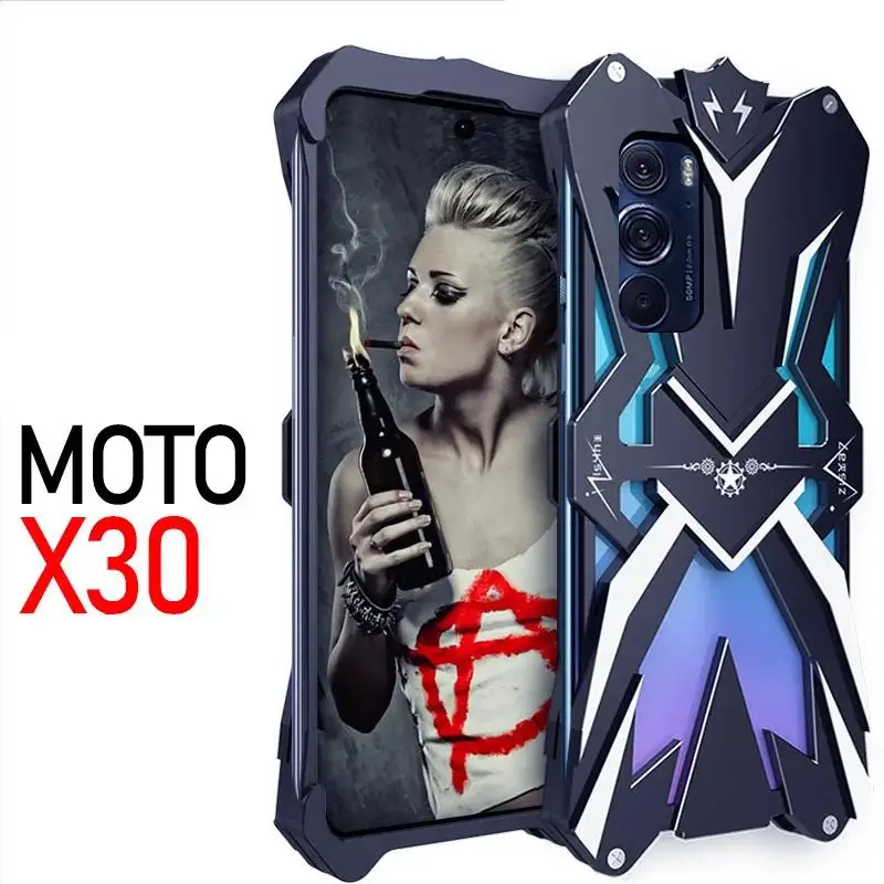 Hot Metal Steel Machinery Heavy Aluminum Armor Case For Motorola Edge S30 Pro / X30 X30 Pro Cases Cover Bumper Coque