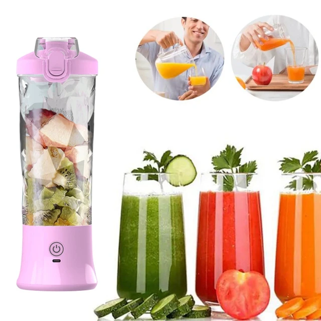 Portable Blender 600ML Electric Juicer Fruit Mixers 4000mAh USB  Rechargeable Smoothie Mini Blender Personal Juicer Colorful Cup - AliExpress