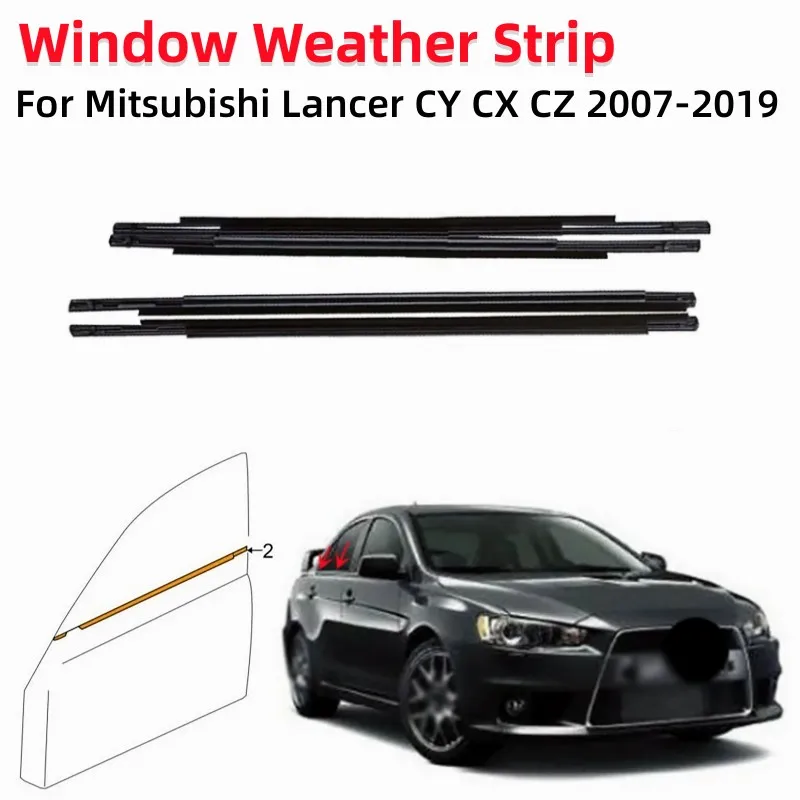 

Car Rubber Weatherstrip Window Glass Waterproof Pressure Sealing Strip For Mitsubishi Lancer CY CX CZ 2007-2019