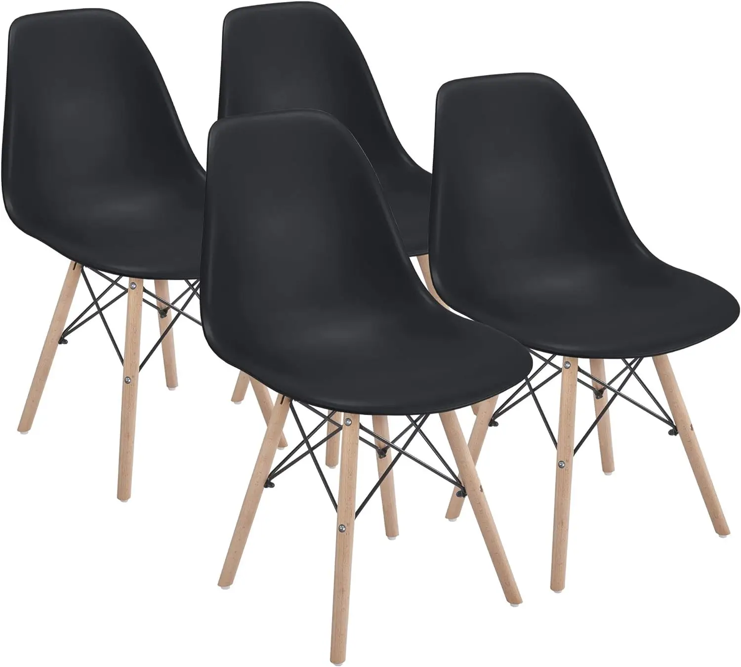 

Dining Chairs Modern Side Diner Chairs Shell Eiffel DSW Chairs with Beech Wood Legs and Metal Wires for Dining