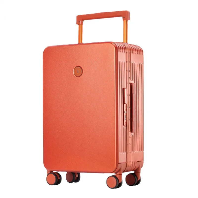 Wide Trolley Aluminum Frame Luggage Student Travel Boarding Suitcase Men and Women Frosted Trolley Cas High Beauty Suitcase