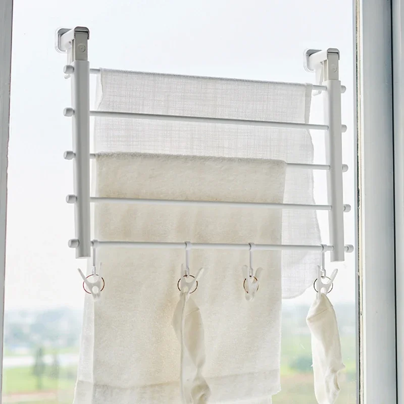 

Выдвижная вешалка для одежды, настенная вешалка для одежды, крепление для одежды, экономия места на открытом воздухе, сушка ткани, складной алюминиевый корпус для дома