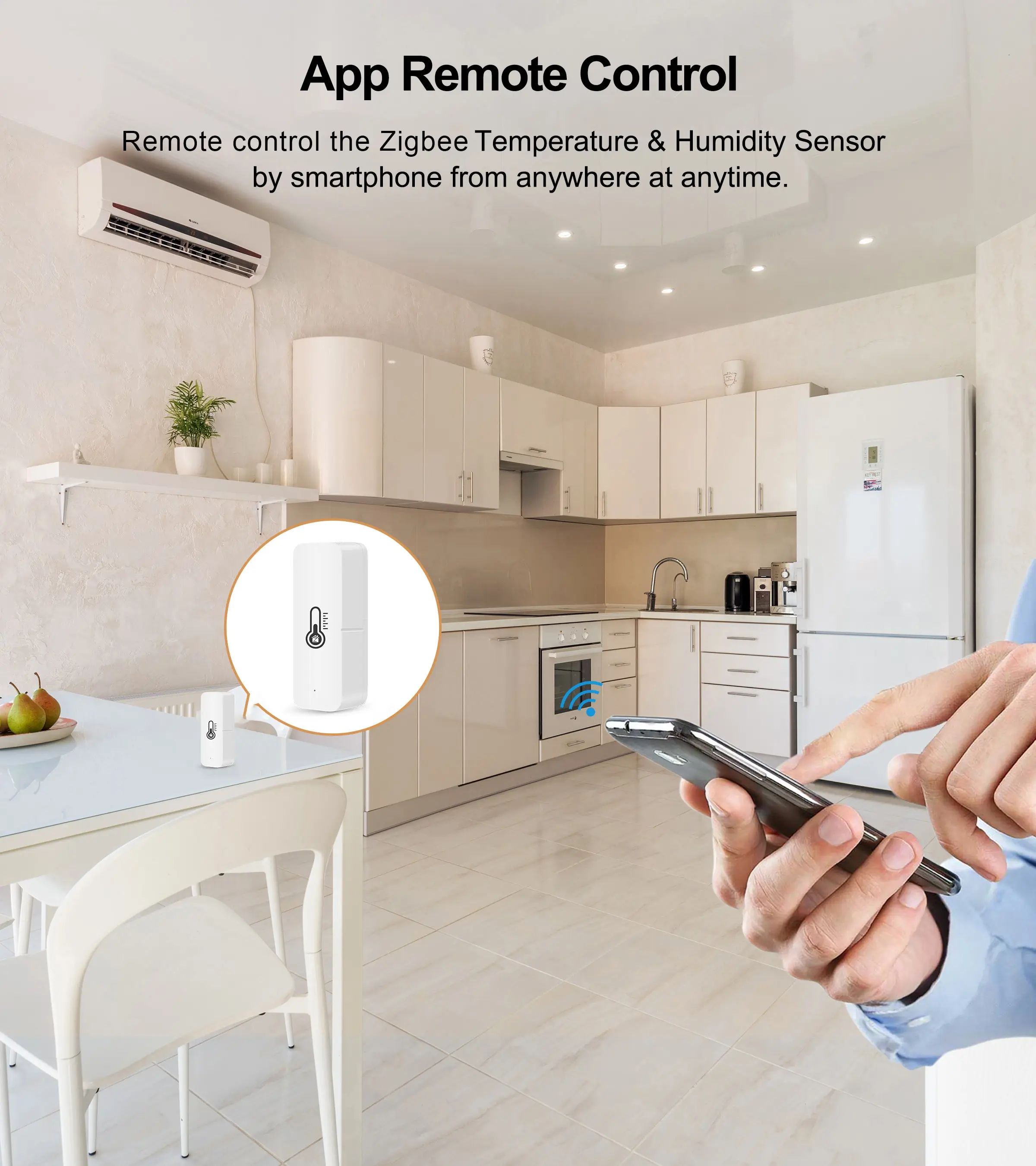 Tuya Zigbee Temperature and Humidity Sensor Need Zigbee Gateway Hub Smart Home Indoor Hygrometer Alexa Google Voice Control temperature humidity sensor temperature humidity meter