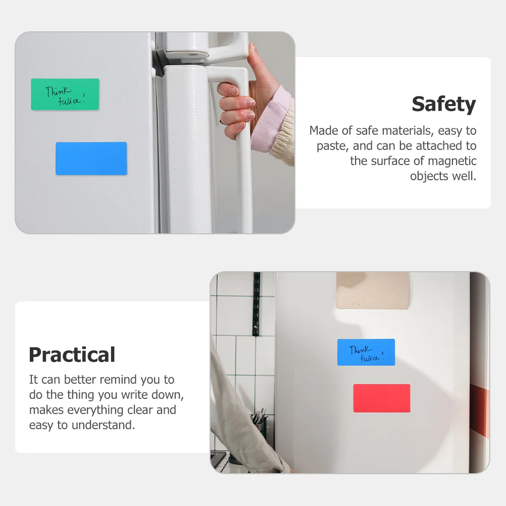 컬러 메모 탭 마그네틱 라벨 닦기 스티커, 냉장고 자석 지워지는 메모 고무, 10 개