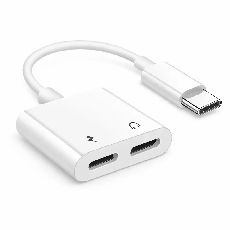 1-10개입 2 in 1 USB C to 3.5mm 오디오 어댑터 충전 스플리터, 아이폰 16 15 Pro용 타입 C Aux 헤드폰 잭 동글