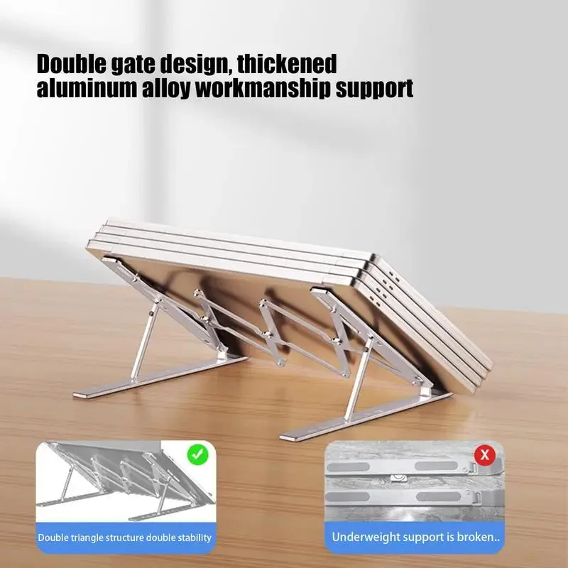 휴대용 노트북 스탠드 조정 가능한 데스크탑 홀더 접이식 리프팅 수직 냉각 브래킷 MacBook 노트북 액세서리 지원
