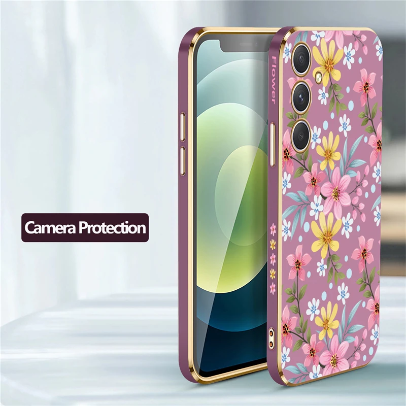 Silicone Soft Flower Shockproof Phone Case - Elegant Protective Back Cover