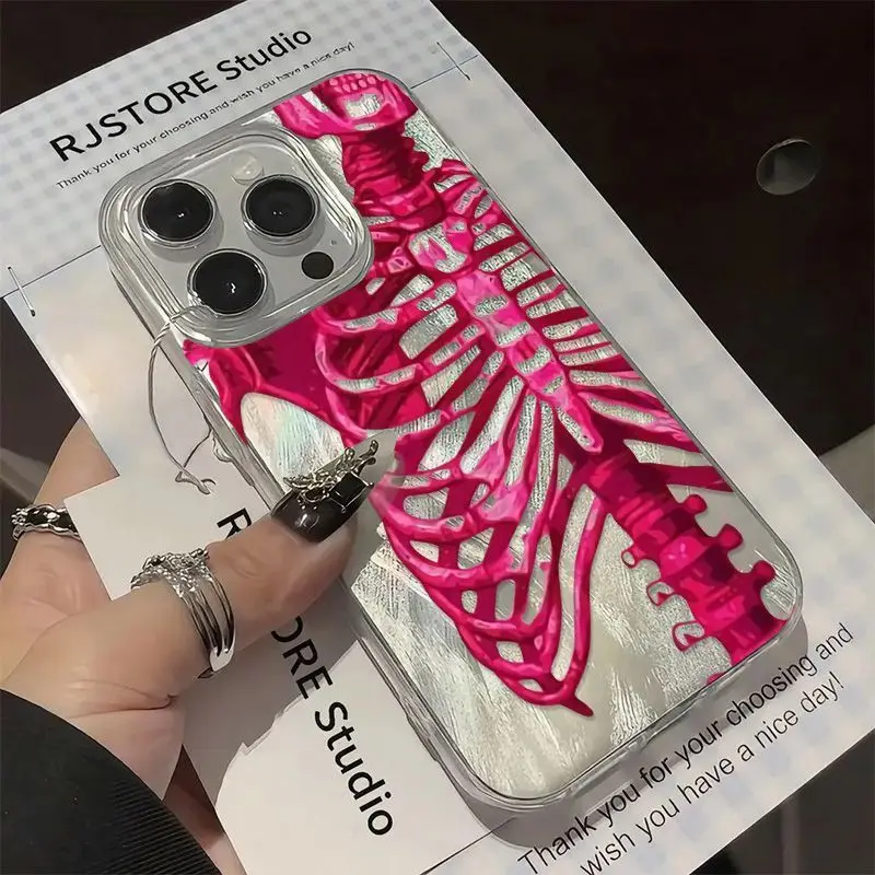 Luxury Pink Purple Skull Texture Phone Case - Premium Artistic Design Back Cover