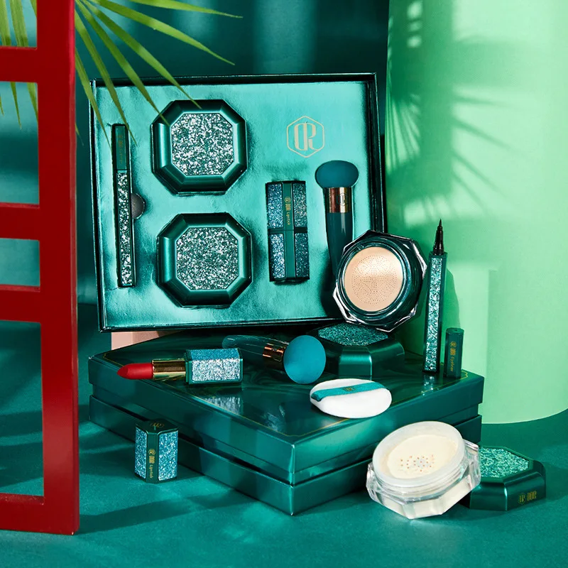 AllInOneMakeupsetLipstickLoosePowdereyelinerBeautyCosmeticBagkoreanskincare