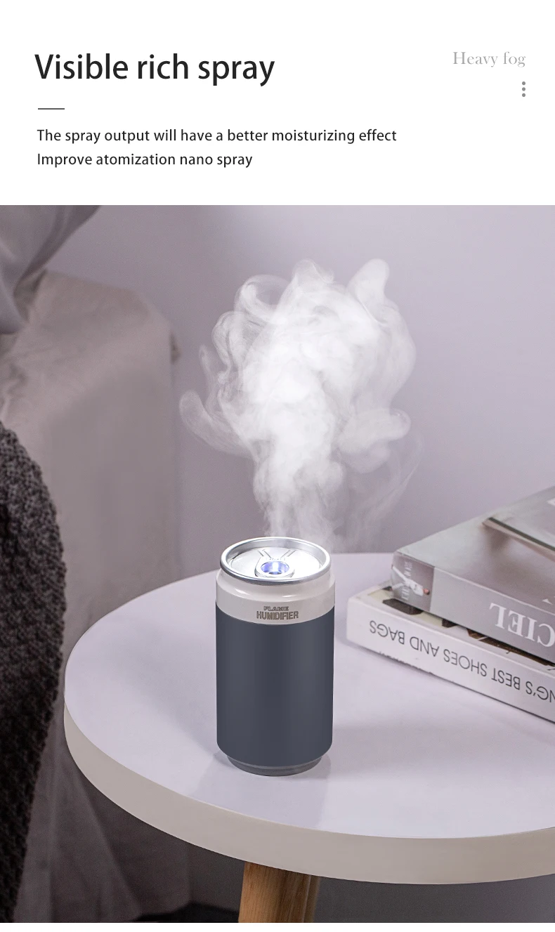 Description Picture 5 of itemMini Air Humidifier 260ml Cola Cup Size Portable Cool Mist Maker For Bedroom Home Car Air Purifier H2O Humificador