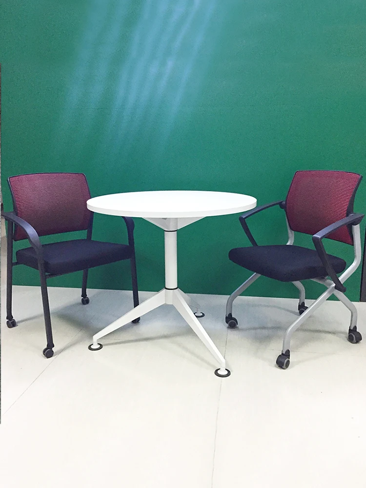 Negotiation table and chair combination simple modern white triangular meeting reception desk office small conference leisure