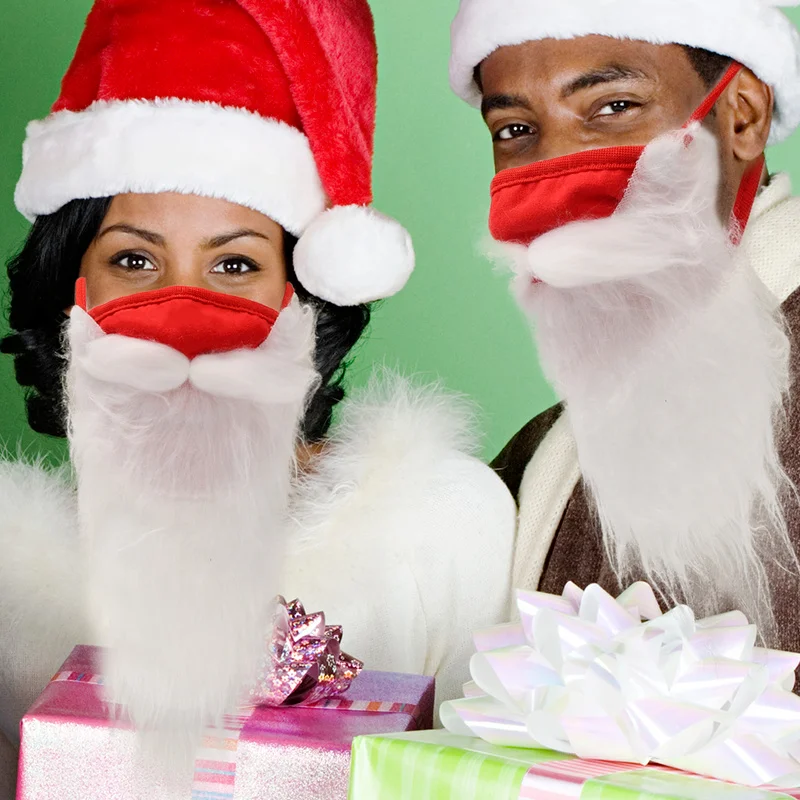 

Christmas Decoration 3D Santa Claus Beard Masks Adult Unisex Funny Reusable Santa Beard Face Cover Shield for Xmas Cosplay Party
