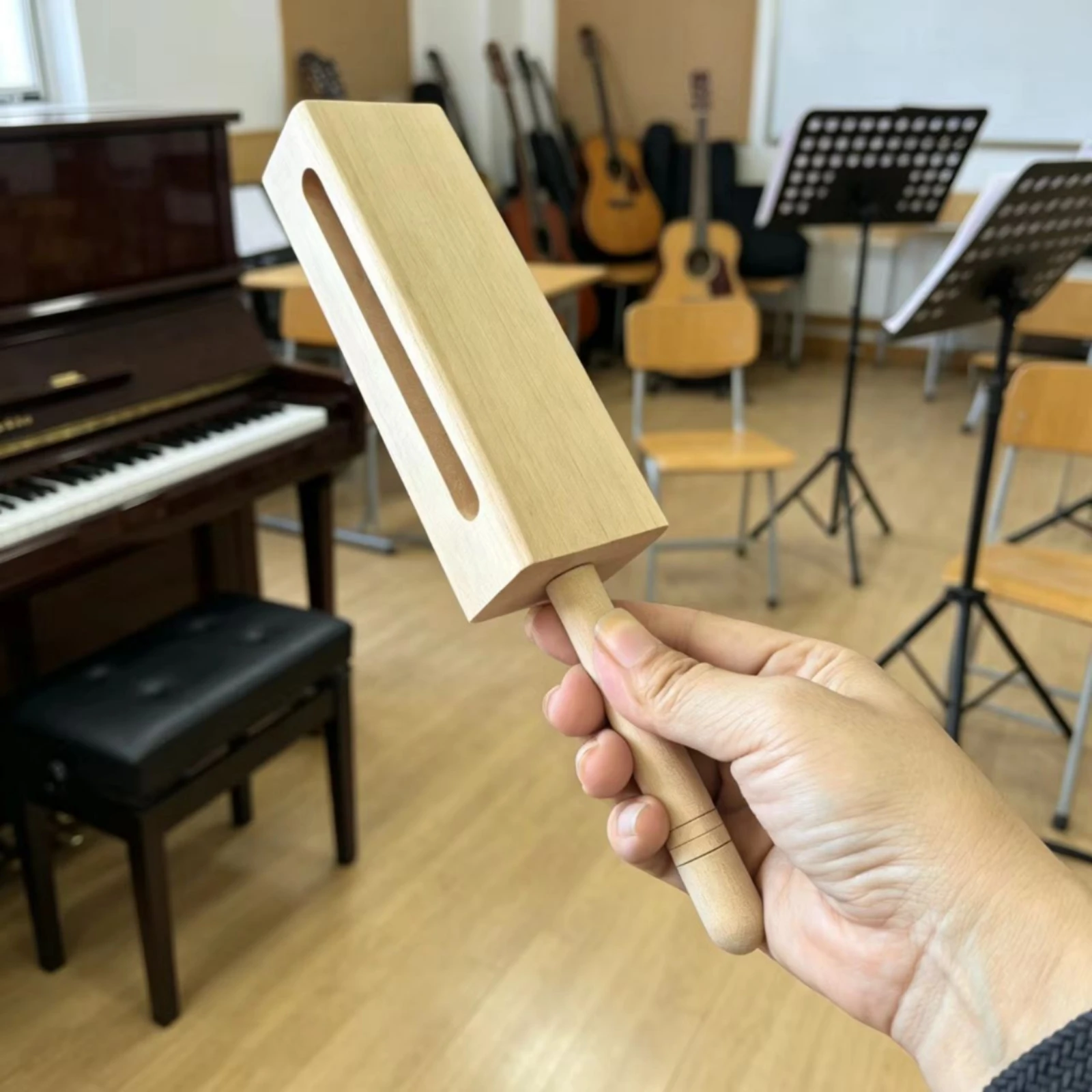 나무 타악기, 망치가 있는 경질목재 리듬 블록, 손잡이가 있는 나무 블록, 초보자를 위한 목재 타악기
