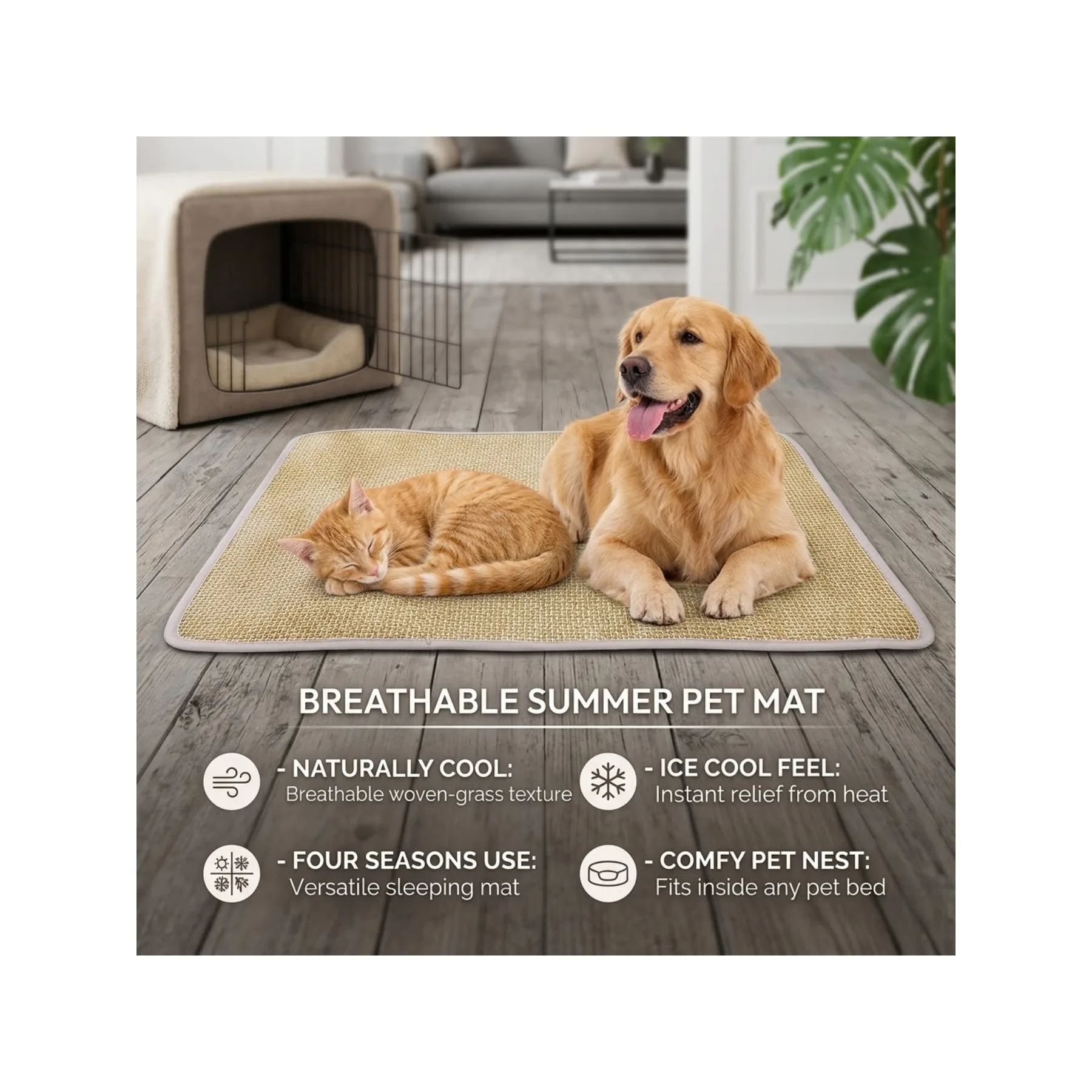 Summer Pet Cooling Pad For Dogs And Cats Breathable Large Bed_voghion.com