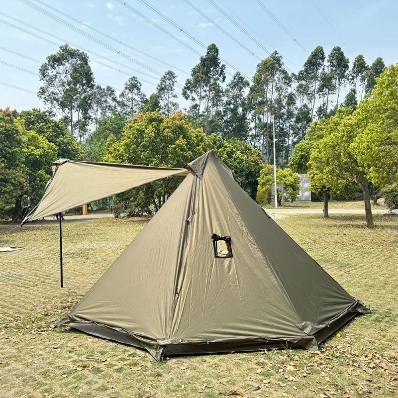 Double Hiking Picnic Pyramid Tent Outdoor Sunshade Rainproof Lightweight Camping Tent Portable Journey Rest Camping Equipment