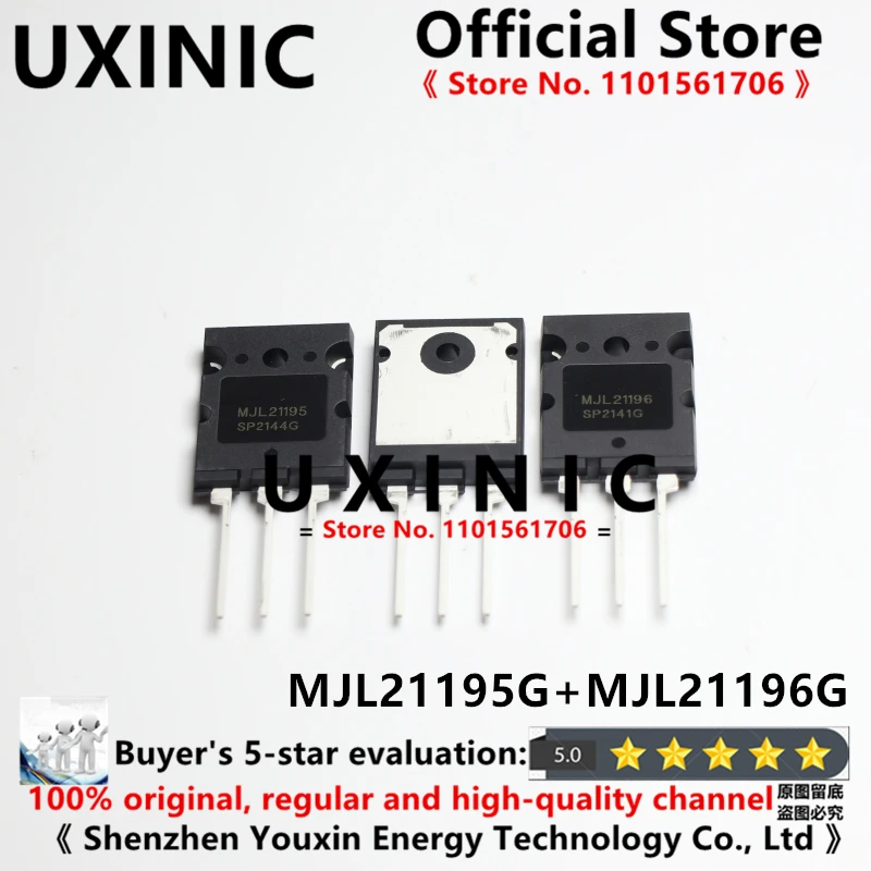 

UXINIC 100% New Imported Original MJL21195G MJL21196G MJL21195 MJL21196 TO-264 High Power Audio Paired Tube