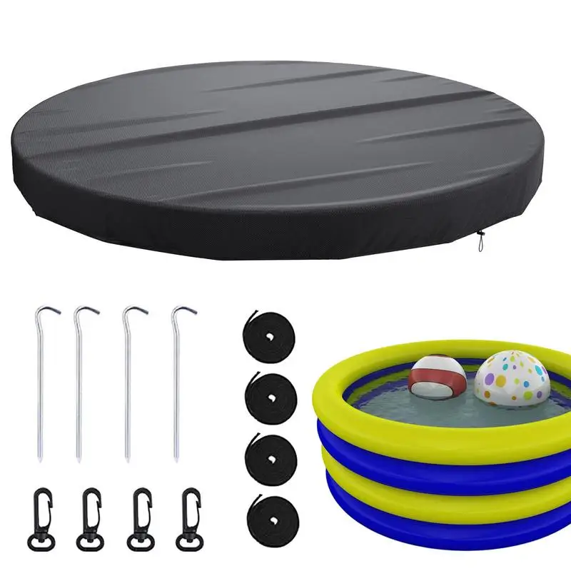 

Swimming Pool Cover Above Ground Pool Dust Covers Waterproof Foldable Inground Pool Cover With Upgrade Buckle Rope Ground Nails
