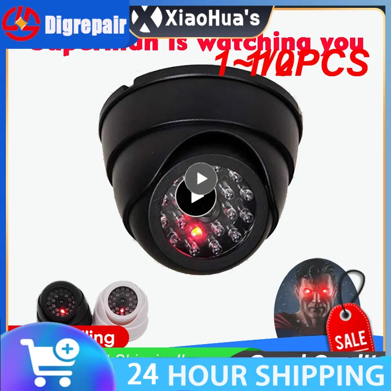 

1~10PCS Outdoor Security Simulation Dome Fake Camera with Red Flashing LED Light Indoor Outdoor Home Security Dummy Video