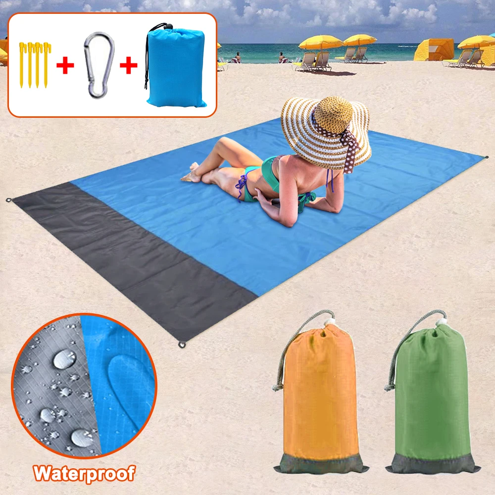 Large 2*2m Portable Waterproof Hiking Camping Beach Double Picnic Pad Mat 