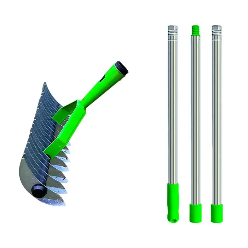 

Thatch Rake Wear-Resistant Steel Thatching Rake Scarifier Multifunctional Yard Rake Ergonomic Portable Lawn Rake Dethatcher Rake