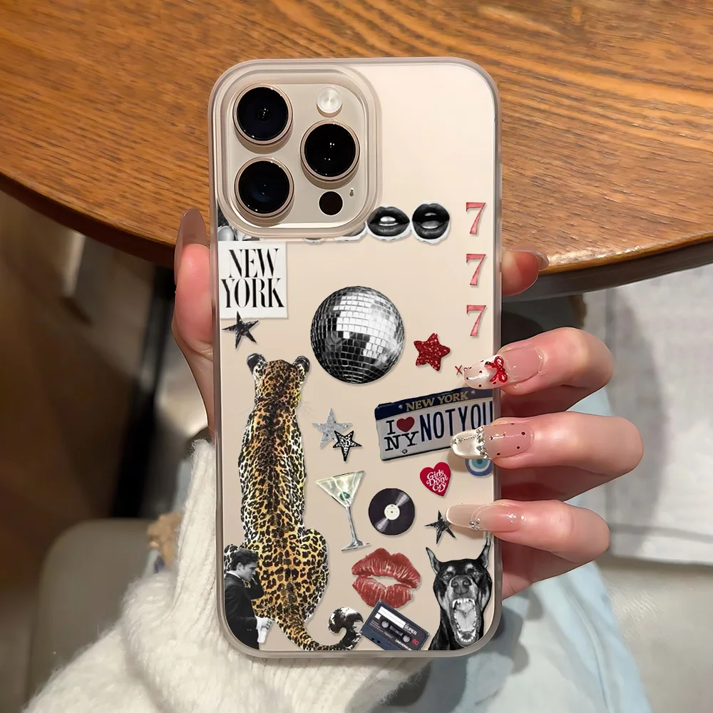 Trendy Disco Ball Leopard Matte Shockproof Phone Case