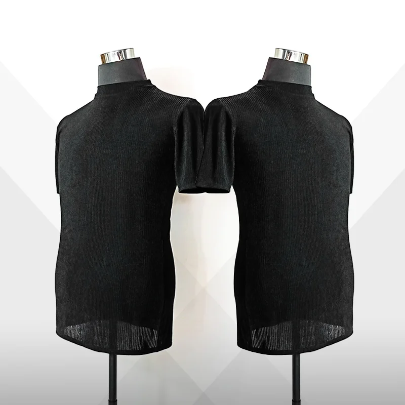 

men Male latin ballroom pratice competition shirt blouse Velvet material DL949